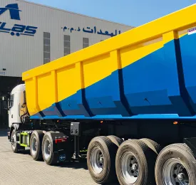 ATLAS 48cbm tipping semi trailer, mild steel, 100 ton Hyva cylinder, Bridgestone tires, 3x16ton BPW axles, Wabco brakes,Jost landing gear,3.5″ Jost kingpin, 50 ltrs water tank, spare tire, standard tool box